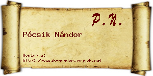 Pócsik Nándor névjegykártya